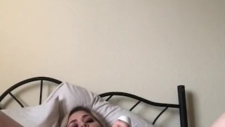 shoving anal beads in my asshole and massaging my pussy