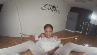 VRBangers.com-Sexy Ebony Ballerina gets her pussy stretched and fucked hard