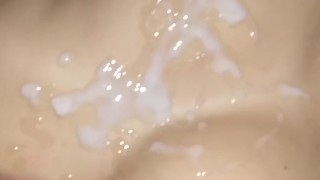 Ending cum on tits