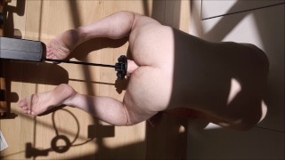 Deep ass fuck for moaning str8 guy by sex machine, a2m makes him cum