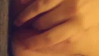 Kitten plays with pregnant pussy