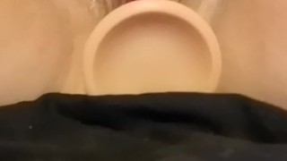 Chubby girl takes a 7in dildo