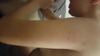 Amateur Threesome Girlfriend fucks Ex and Friend