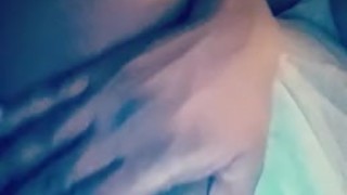 Horny Ebony Plays with Pussy in Bathroom.