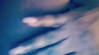 Horny Ebony Plays with Pussy in Bathroom.