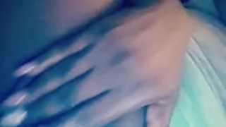 Horny Ebony Plays with Pussy in Bathroom.