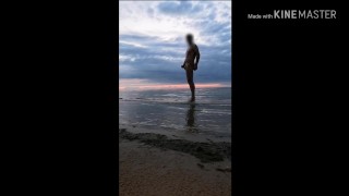 Jerk off on public nudist beach. Railway station Riga Jurmala. Exhibit