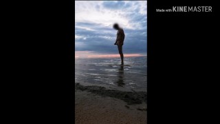 Jerk off on public nudist beach. Railway station Riga Jurmala. Exhibit