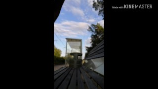 Jerk off on public nudist beach. Railway station Riga Jurmala. Exhibit