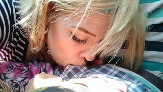 Milftastic Sloppy Blowjob in The Car