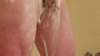 Hairy Chubby Guy Soapy Shower and Jerk 60fps