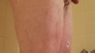 Hairy Chubby Guy Soapy Shower and Jerk 60fps
