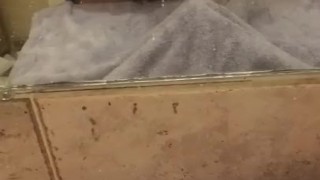 Trying to hit the mirror when I cum