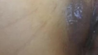 Dirty Latina licking her own cum