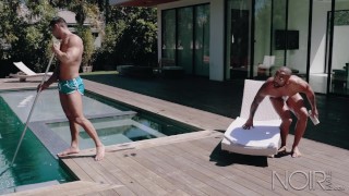 NoirMale Big Dick Black Hunk Homeowner Fucks Poolboy Seth Santoro