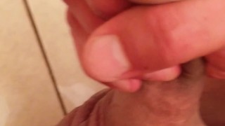 Ultra slow motion jerking off on a public toilet