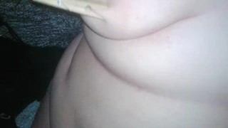 BBW self nipple torture