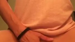 Orgasm while riding a dildo
