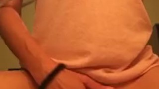 Orgasm while riding a dildo