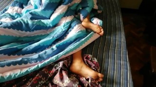 Fucking lazy teen all day in my house and shows her feet to everyone