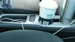 Jerking Off in Car while driving with Cumshot