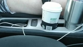 Jerking Off in Car while driving with Cumshot