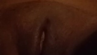 Tight wet ebony solo in college dorm