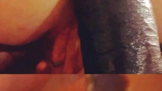 Slut Wife Rachel Lane Anal Rides Big Black Toy 1st Time