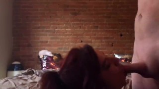Girlfriend Chokes On Cock(She has handled it before fully hard).