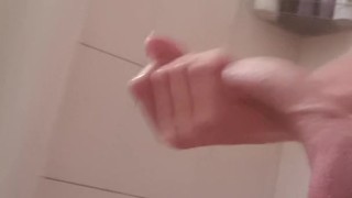 Dutch guy mastrubating in the shower with cumshot
