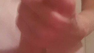 Dutch guy mastrubating in the shower with cumshot