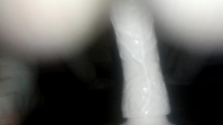 Thick wife rides dildo