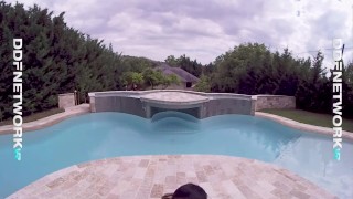 Busty VR Sex Goddess Kira Queen Sucks & Fucks Poolside in POV Porn Scene