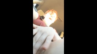 redhead teen camgirl car masturbation-risky public pussy play dildo fingers