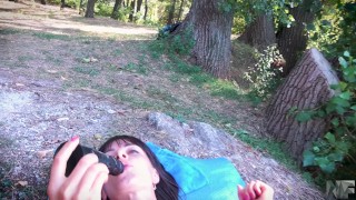 Skinny girl nude exercise outdoor until she squirts