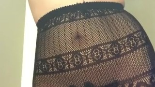 Latina Police fishnet big natural tits