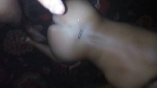 Cheating wife Milf naked doggy on the floor & cum on her ass