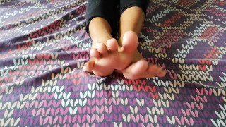 Indian MILF rubbing her beautiful feet with oil