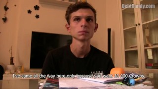  DEBT DANDY 259 - Slim Tiny Twink Gets On His Knees To Pay His Landlord