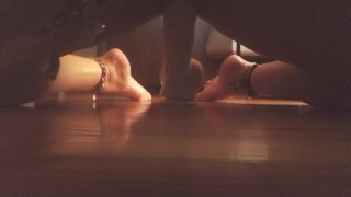 Asian fucking a big toy