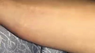 Big orgasm while showing feet