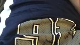 Coming on my football uniform