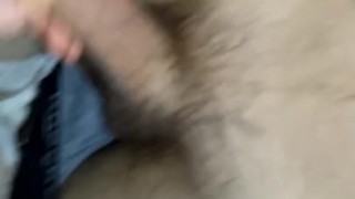 Teasing my fat fuckin cock and pre cum
