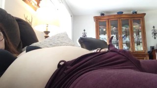 Chubby girl masturbates to her full belly