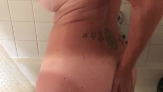 Sexy milf showering