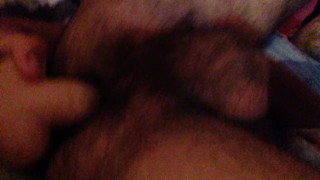 hairy ass getting fucked by a dildo