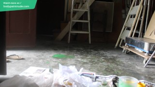 Gay Teen Bodypaint / 19 Years Old Boy Turned into Miserable Green #1