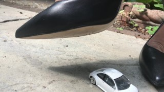 Giantess Wearing Sexy Heels Crushes Bug