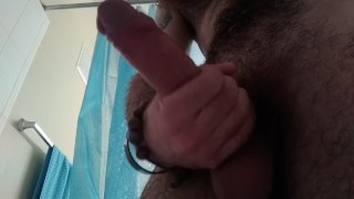 Straight male pleasing himself, shower edition
