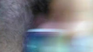 Trying to cum in the car with a spray bottle